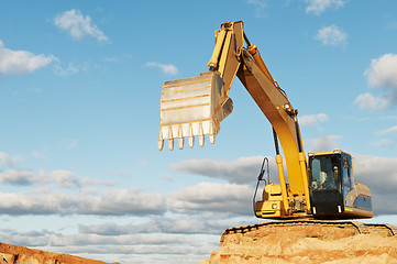 Image showing track-type loader excavator at construction area