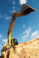 Image showing track-type loader excavator at construction area