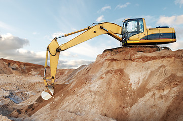 Image showing track-type loader excavator at construction area