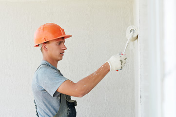 Image showing builder facade plasterer worker