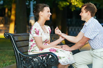 Image showing offer of marriage outdoors