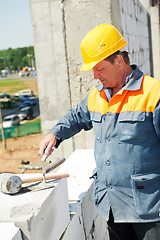 Image showing construction mason worker bricklayer