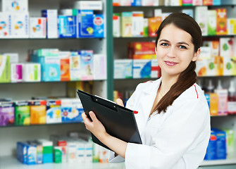 Image showing Pharmacy chemist woman in drugstore