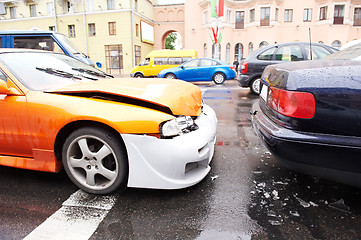 Image showing Car accident crash from the rear