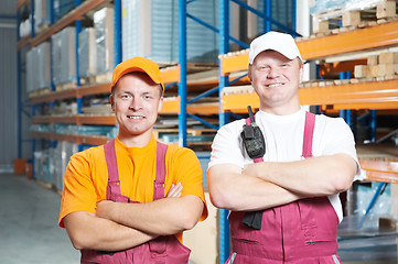 Image showing manual workers crew in warehouse