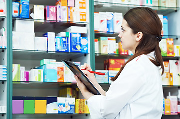 Image showing Pharmacy chemist woman in drugstore