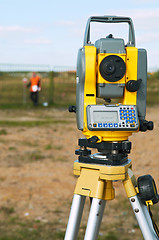 Image showing Surveyor theodolite on tripod