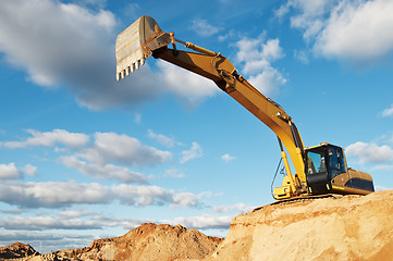 Image showing track-type loader excavator at construction area