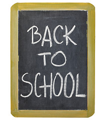 Image showing back to school on blackboard