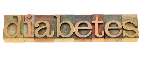Image showing diabetes - word in letterpress type