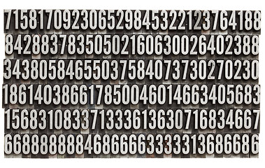 Image showing random numbers in metal letterpress type