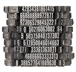 Image showing random numbers in letterpress type