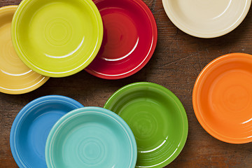 Image showing colorful ceramic bowls abstract