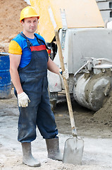 Image showing worker with shovel