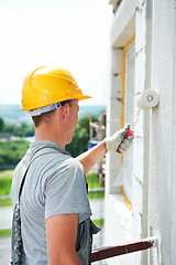 Image showing builder facade painter worker