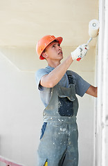 Image showing builder facade plasterer worker