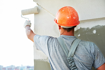 Image showing builder facade plasterer worker