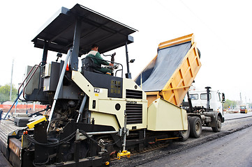 Image showing tracked asphalt paver