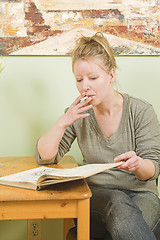 Image showing girl smoking