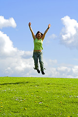 Image showing girl jumping