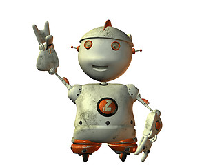 Image showing old robot waving