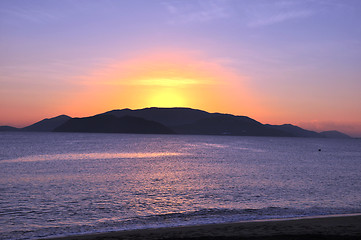 Image showing Landscape of sunrise at beach