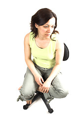 Image showing bad posture of girl sitting