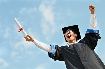 Image showing excited graduate studen