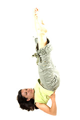 Image showing yoga pose upside down