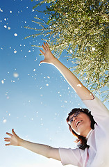 Image showing woman at spring bloom