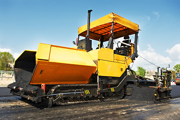 Image showing tracked asphalt paver