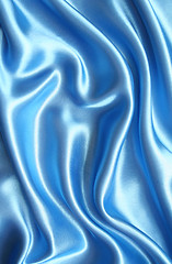 Image showing Smooth elegant blue silk 