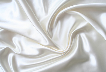 Image showing Smooth elegant white silk as background 