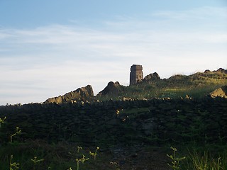 Image showing tower & rocks