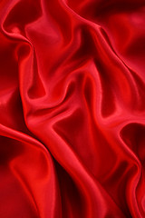 Image showing Smooth elegant red silk as background 