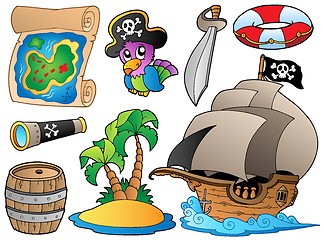 Image showing Set of various pirate objects