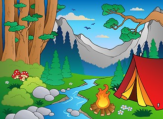 Image showing Cartoon forest landscape 4