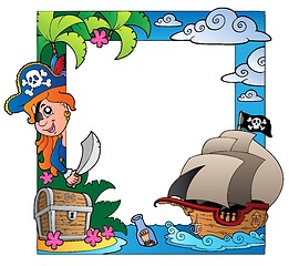 Image showing Frame with sea and pirate theme 3