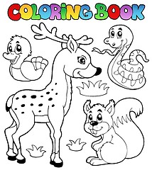 Image showing Coloring book with forest animals 2