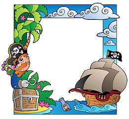 Image showing Frame with sea and pirate theme 2