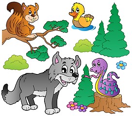 Image showing Forest cartoon animals set 2