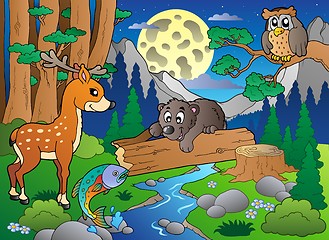 Image showing Forest scene with various animals 2