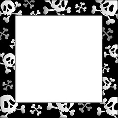 Image showing Frame with pirate skulls and bones