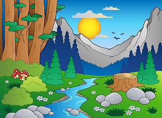 Image showing Cartoon forest landscape 2
