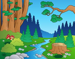 Image showing Cartoon forest landscape 1
