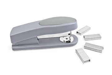 Image showing Gray stapler with staples