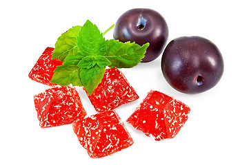 Image showing Jelly red with plums and mint