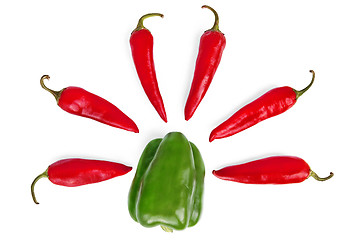 Image showing Sweet and hot peppers