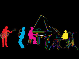 Image showing Stylized jazz band