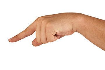 Image showing hand shows a forefinger aside